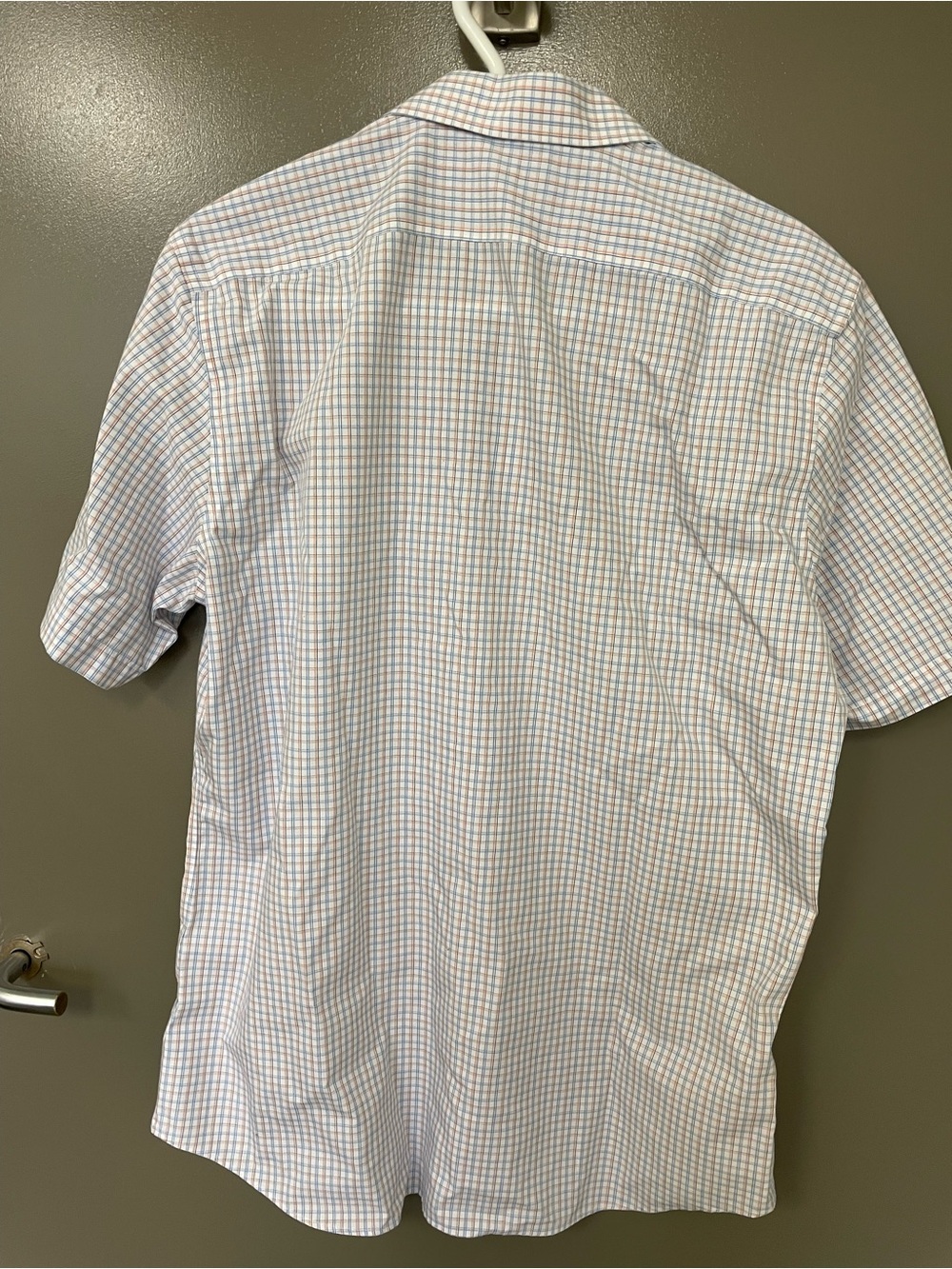 Banana Republic Non-Iron Slim Fit Plaid Short Sleeve Button Down Shirt - Size L - Picture 2 of 8